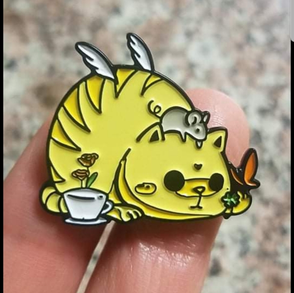 *2 for $13* Plant Lover Angel Kitty Cat &Mouse Pin - Picture 2 of 4